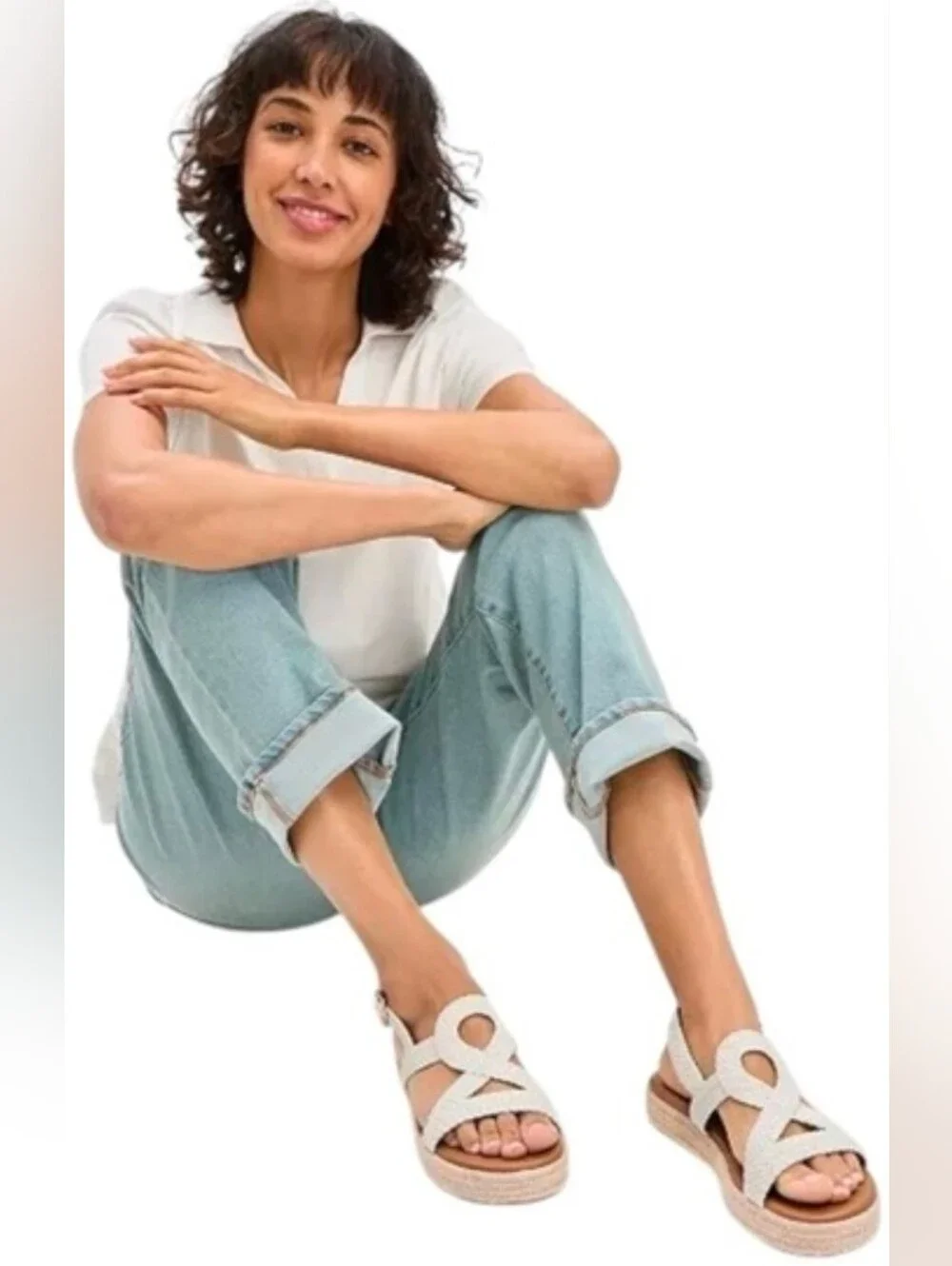 Style & Co. Ashland White Braided Platform Sandal